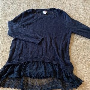 BARELY WORN Black Lace Sweater